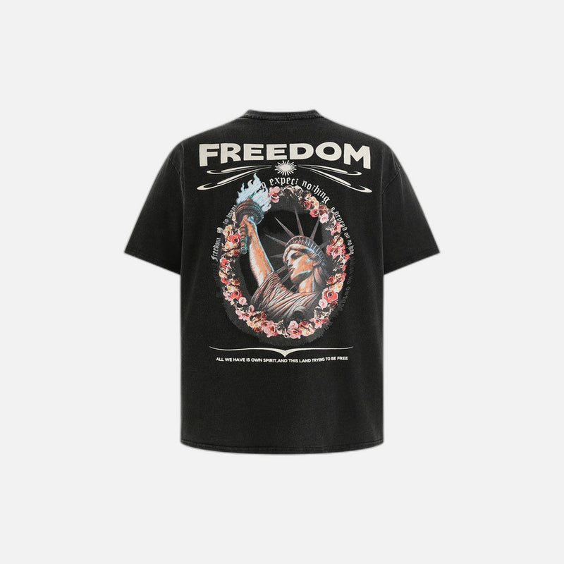 Sleeve Short Print Freedom T-Shirt