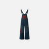 Contrast Plaid Denim Jumpsuit