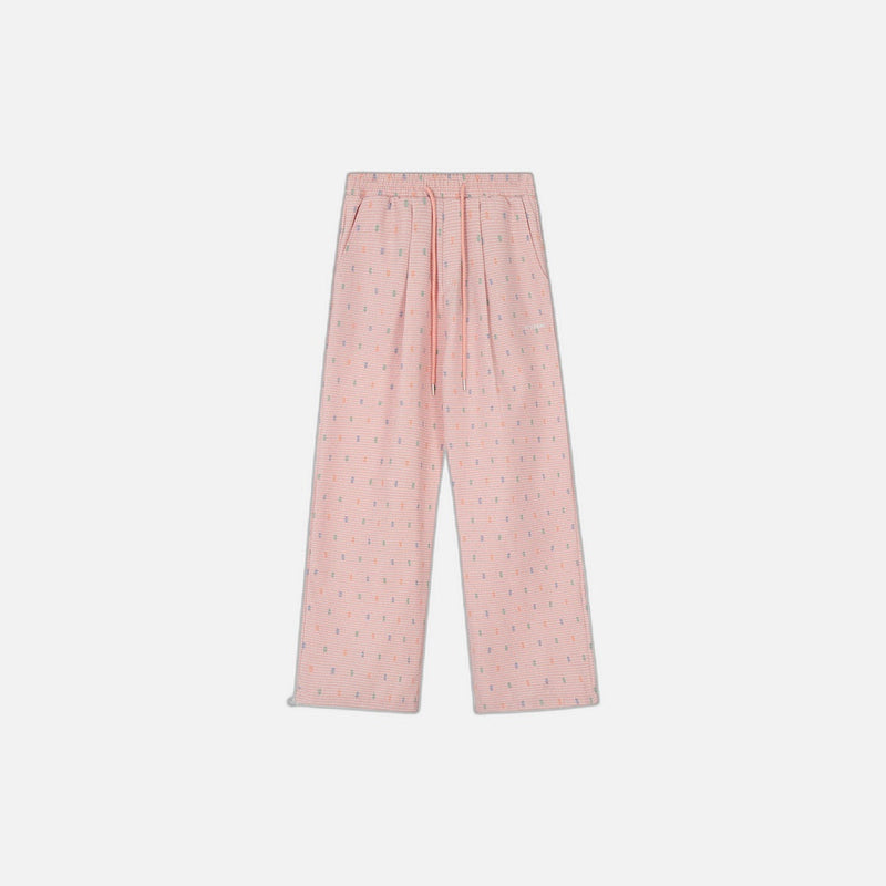 Plaid Cord Casual Trousers