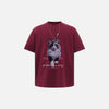 Heartland Style Nine-Lives Print Decorative T-Shirt