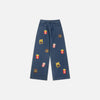 Cartoon Stitched Denim Bell Leg Denim