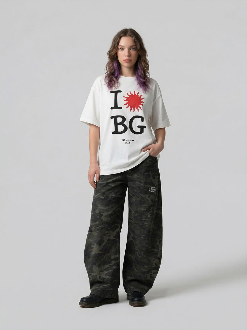I Love BG Visual Drop-Shoulder T-Shirt