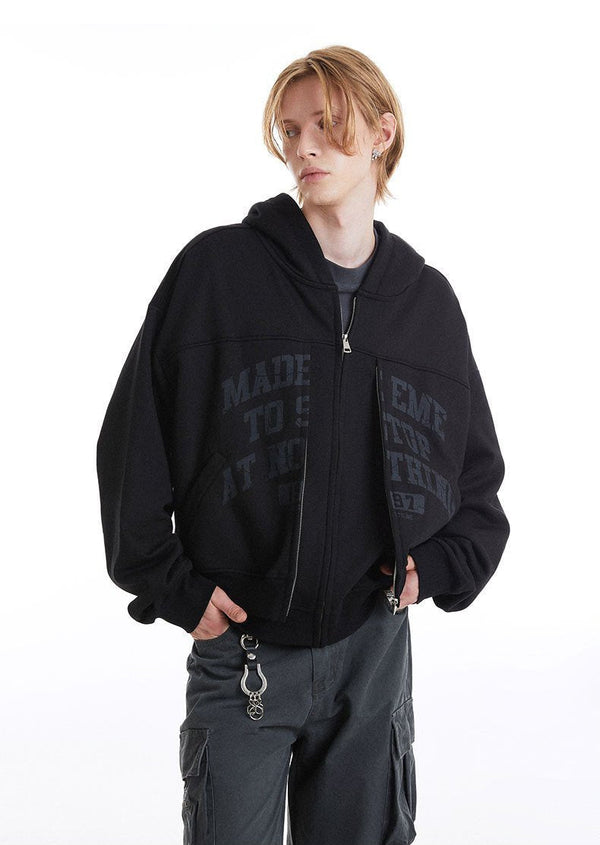 Motivational Zip-Up Sweatshirt alternatif görünüm