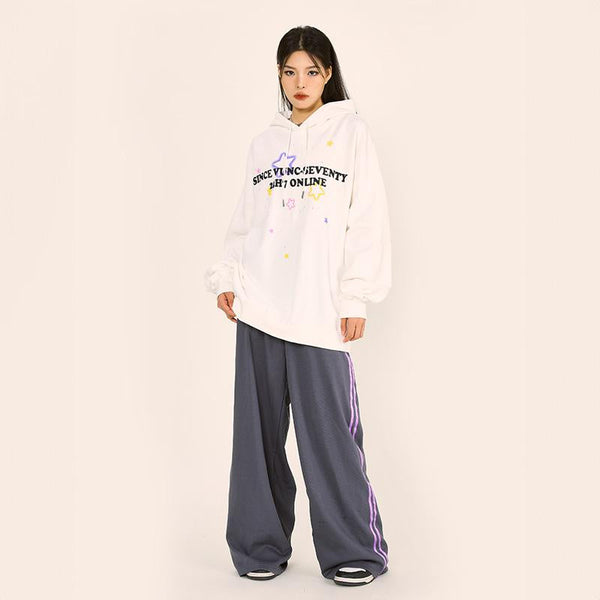 Star Graphic Oversized Sweatshirt alternatif görünüm