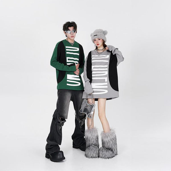 Jumbo Script Patchwork Sweatshirt