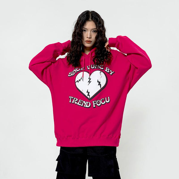 Cracked Heart Letter Sweatshirt alternatif görünüm