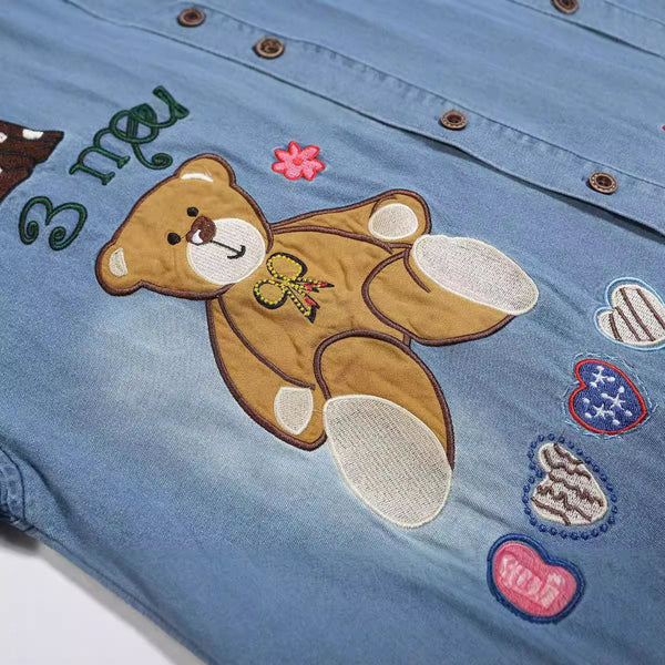 Bear Friends Graphic Printed Top alternatif görünüm