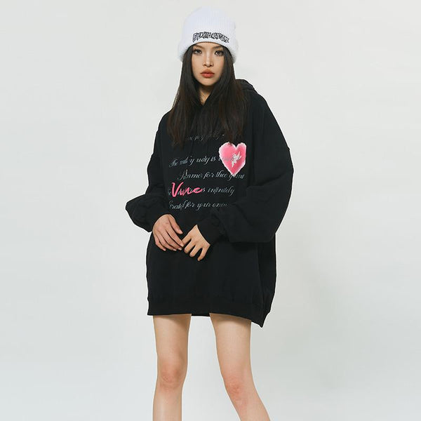 Heart Poetry Graphic Sweatshirt alternatif görünüm