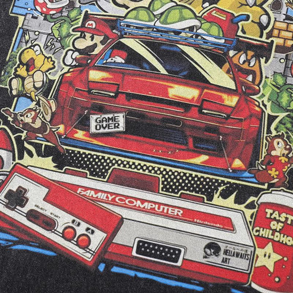 Unstructured Mario Car Print T-Shirt alternatif görünüm