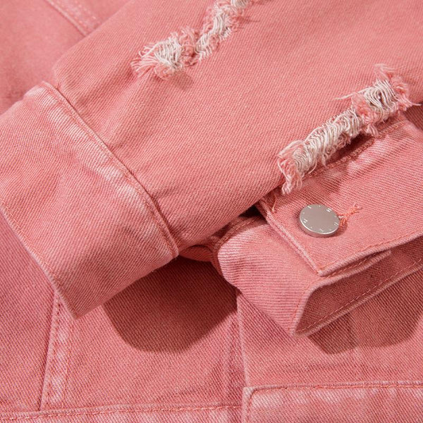 Washed Blush Denim Jacket alternatif görünüm