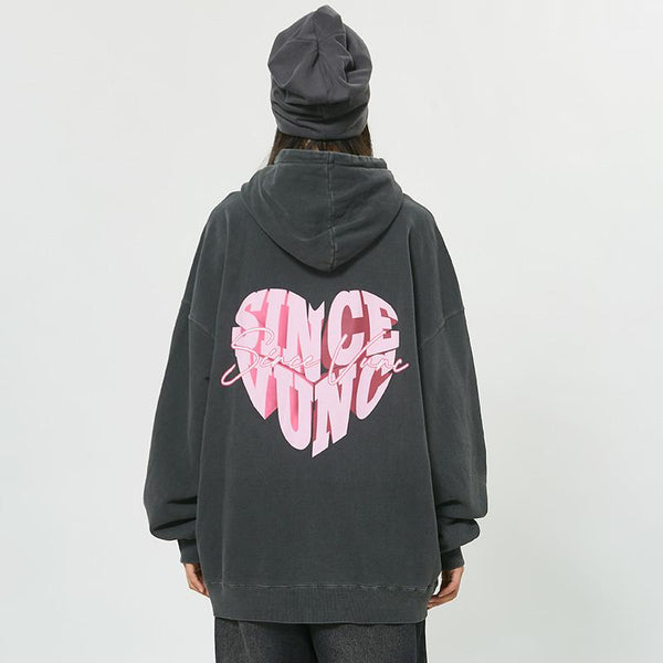Colorblock Heart Letter Sweatshirt alternatif görünüm