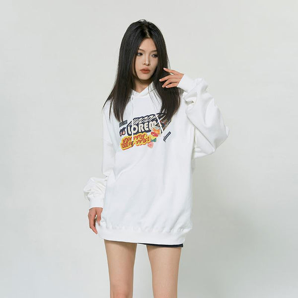 Letter Candy Oversized Sweatshirt alternatif görünüm