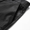 Sleek Leather Wide-Leg