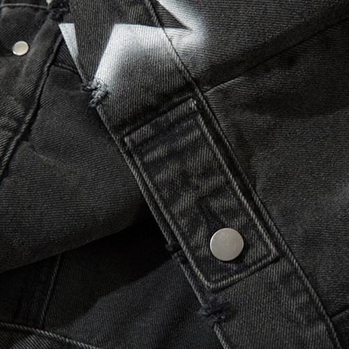 Relaxed Star Washed Denim Jacket alternatif görünüm