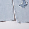 Butterfly Patch Stitched Bell Leg Denim