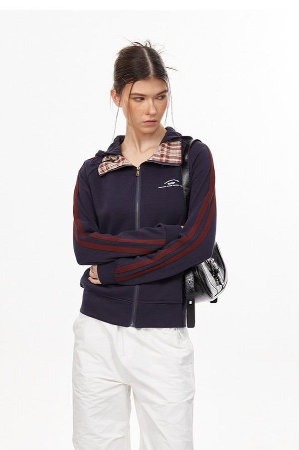 Checkered Accent Sweatshirt