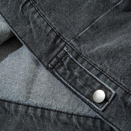Graphic Bullet Print Washed Jacket alternatif görünüm