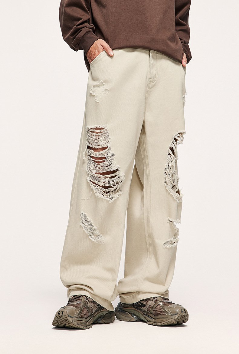 Relaxed Classic Gravel Torn Denim