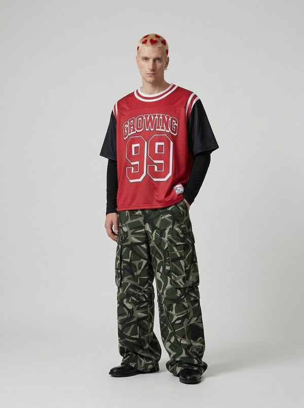 GROWING Illustrated Drop-Shoulder Jersey T-Shirt