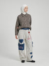 Embroidered Balloon Wide-Leg