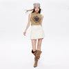 Washed-Out Royal Heart Women's Cropped Top