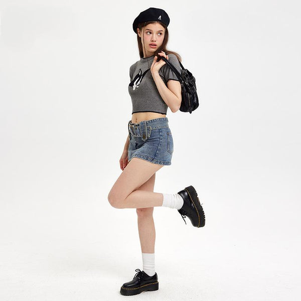Cropped Bliss Bunny Women's T-Shirt alternatif görünüm