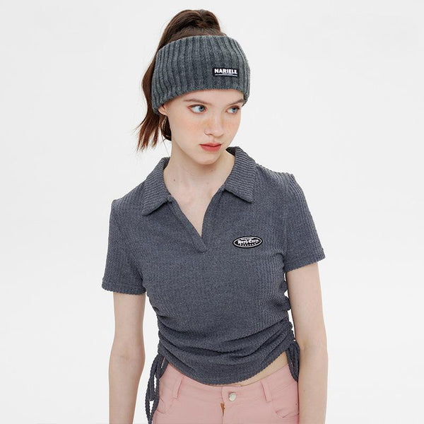 Women's Placket-Neck With Side Ties T-Shirt alternatif görünüm