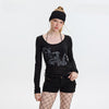 Abstract Print Full-Sleeve Women's T-Shirt