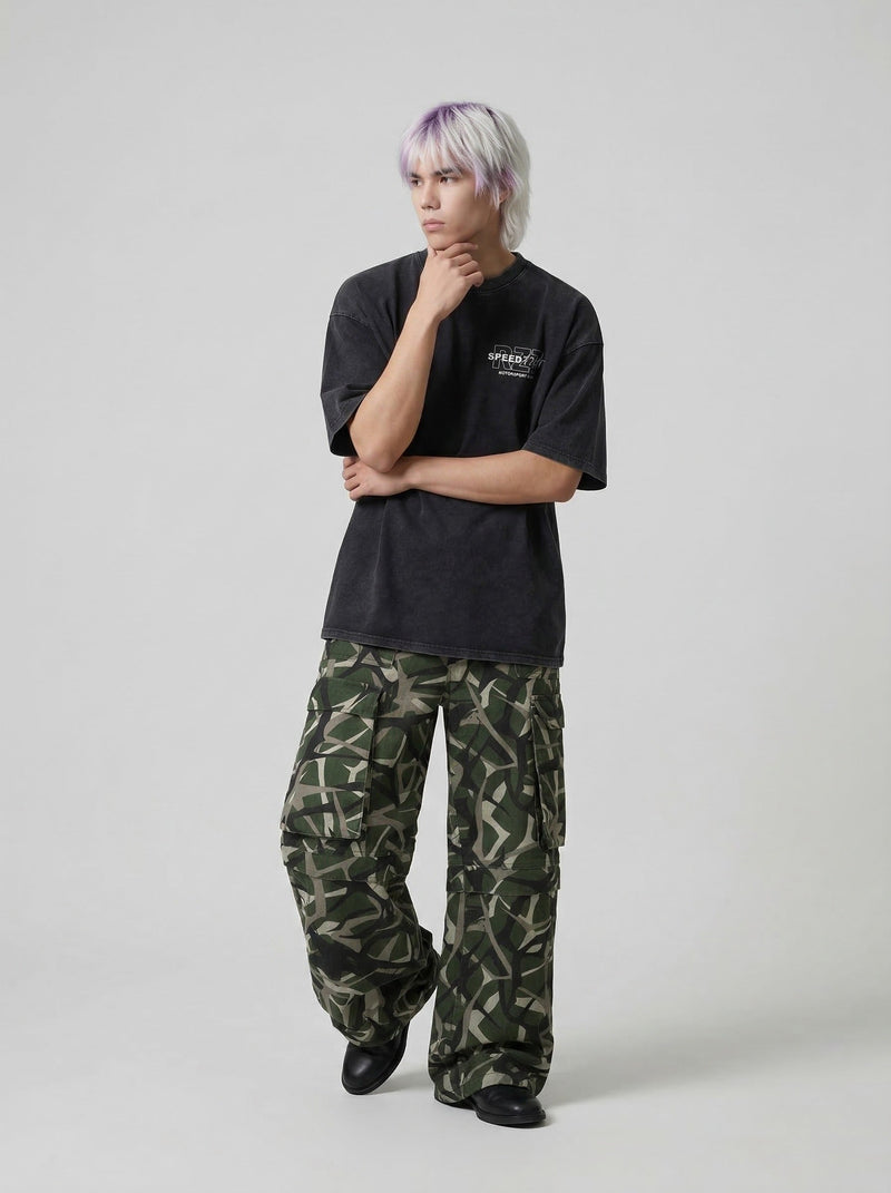 Faded Black Boxy-Fit T-Shirt