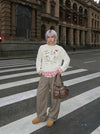 Playful Nine-Lives Visual Layered Top