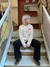 Playful Nine-Lives Visual Layered Top