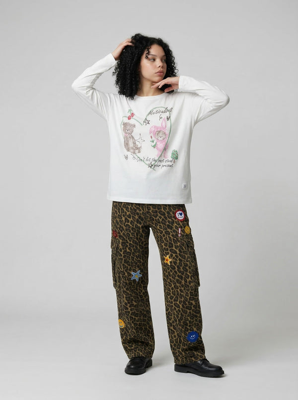 Meticulous Cartoon Visual Long-Sleeve T-Shirt