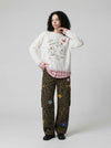 Playful Nine-Lives Visual Layered Top