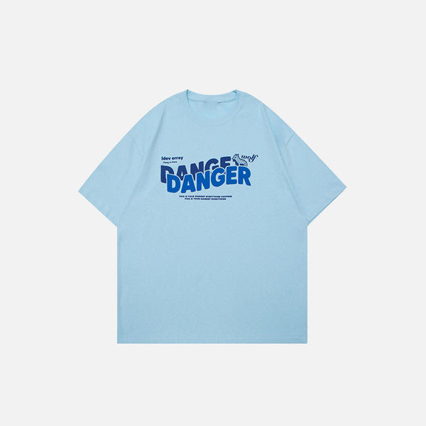 Unstructured Danger Stamped T-Shirt alternatif görünüm