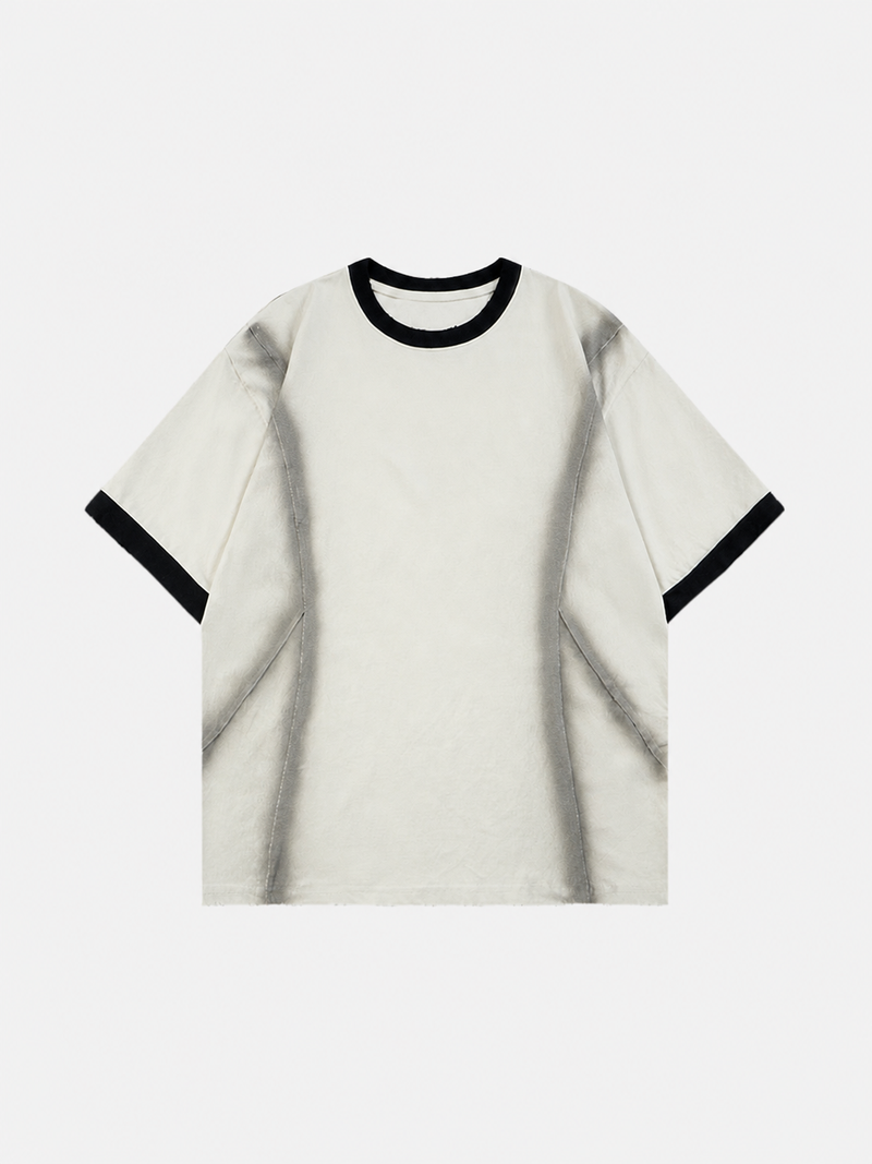 Yıkanmış Panel Tişört, arka görünüm — Navra Wear