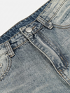 Yıkanmış Taşlamalı Baggy Bol Paça Jean Pantolon, model üzerinde — Navra Wear