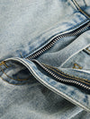 Yıkanmış Buruşuk Jean Şort, önden görünüm — Navra Wear