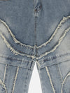Dalga Panel Baggy Bol Paça Jean Pantolon, önden görünüm — Navra Wear
