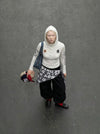 Hooded Sleeve Long Fitted Top
