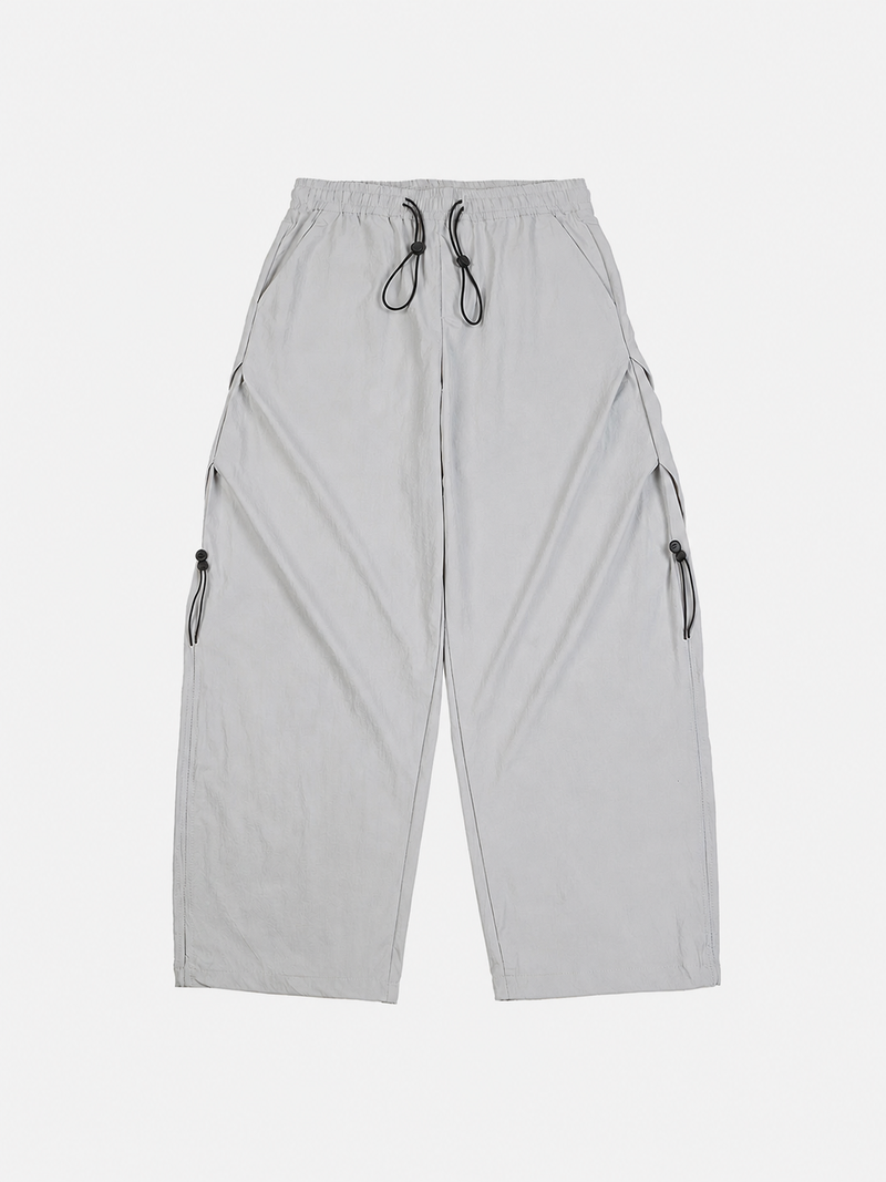 Buruşuk Bağcıklı Pantolon, yan görünüm — Navra Wear